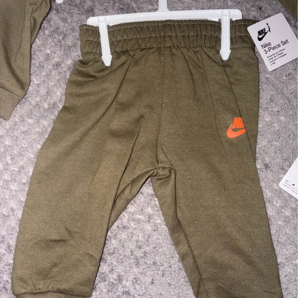 6M Nike Olive and Orange One Piece Outfit - Picture 2 of 5